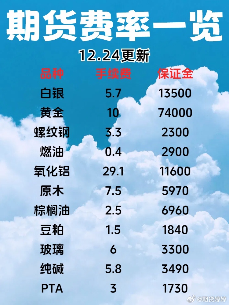期货保证金一览表，全面解析与实用指南